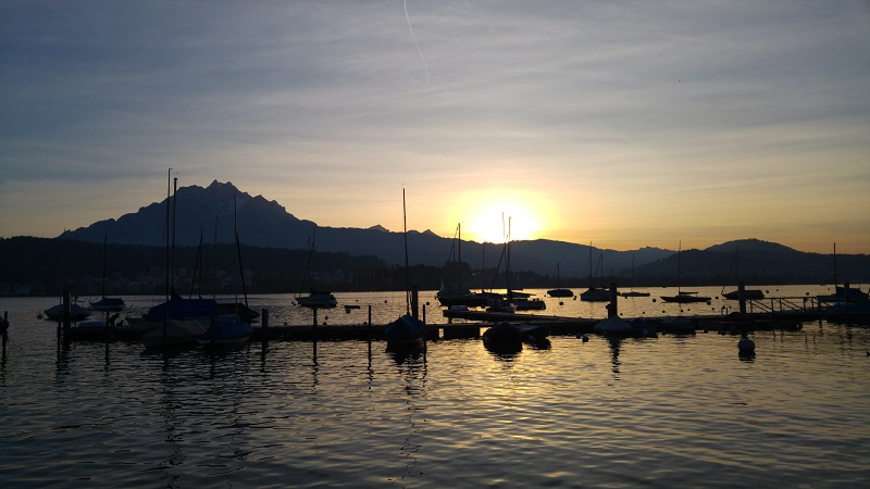 Sonnenuntergang Lido/Churchill Quai